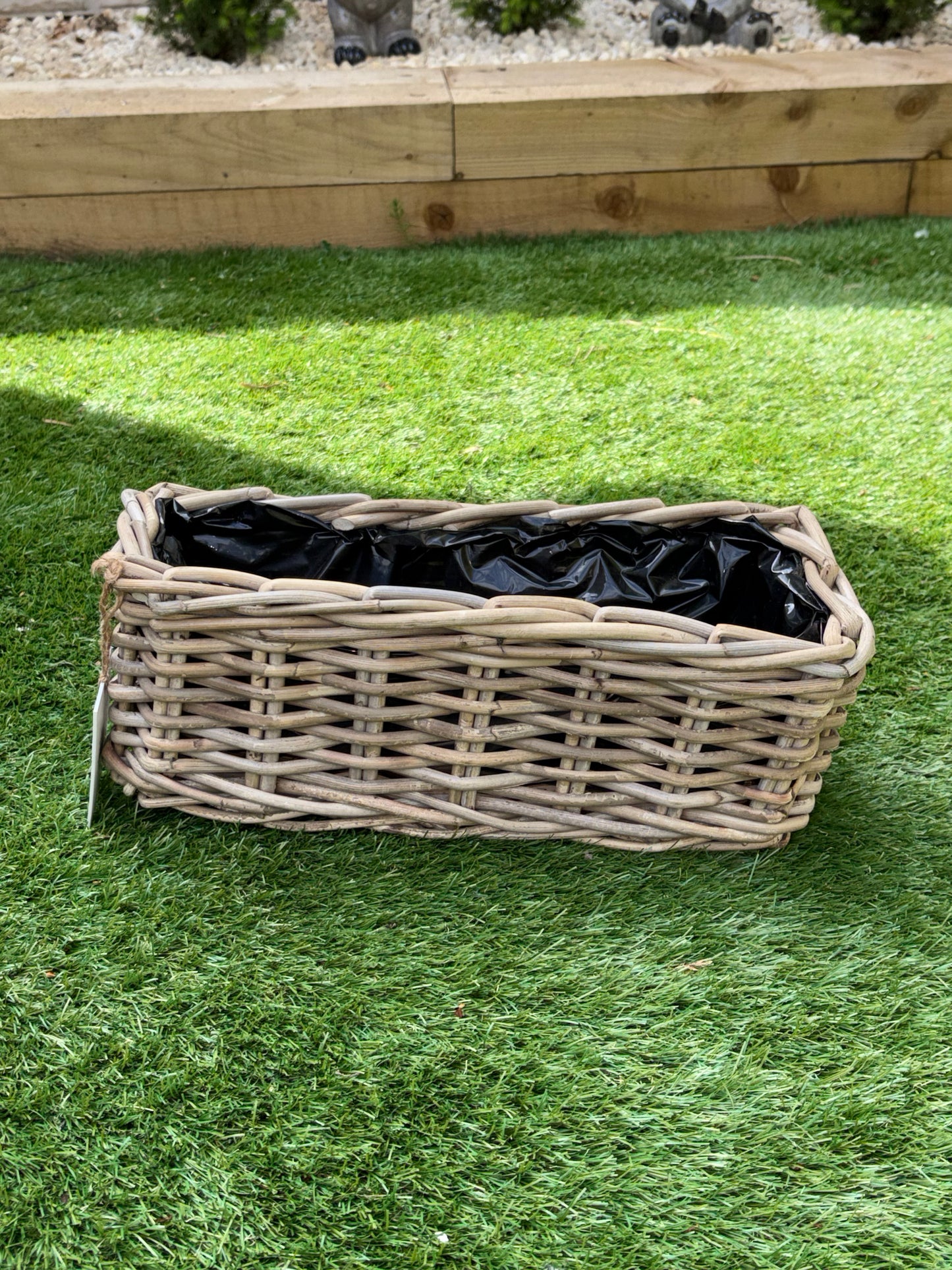 Rattan Rectangular Lined Planter Baskets