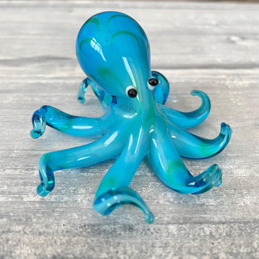 Miniature Glass Octopus Figurine Collectable Ornament with White Box