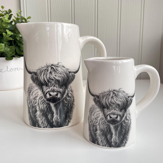 Highland Cow Ceramic Decorative Jugs