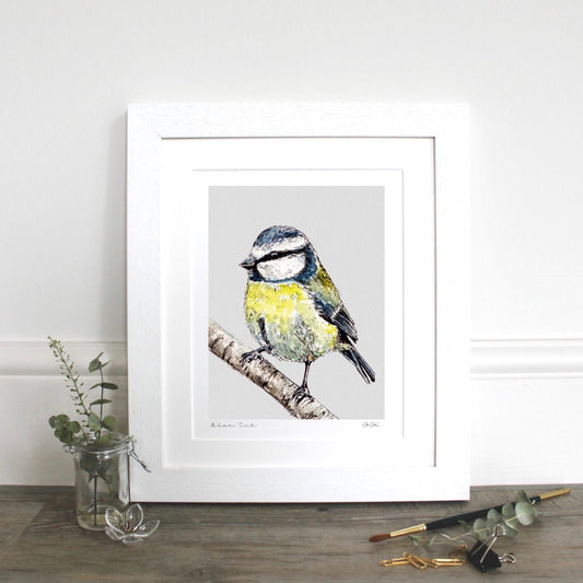 Blue Tit 10 x 12" Mounted Fine Art Print