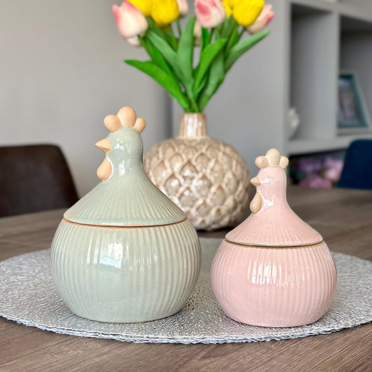Porcelain Chicken Storage Jars