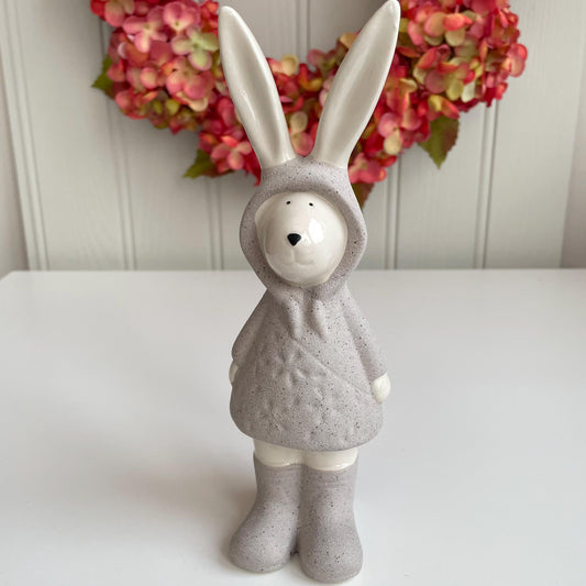 Porcelain Rabbit in Raincoat and Wellies Ornament