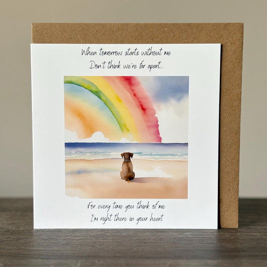 Rainbow Dog Loss Sympathy Card | Rainbow Bridge Pet Bereavement Card