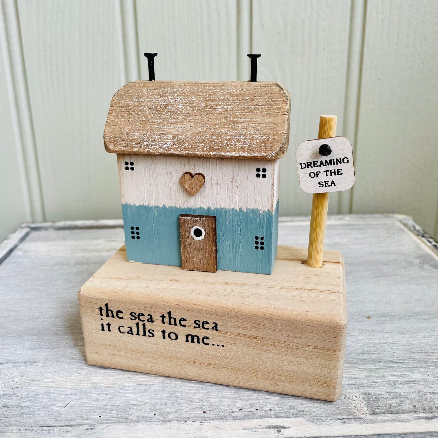 Rustic 'The Sea Calls To Me' Beach House Ornament
