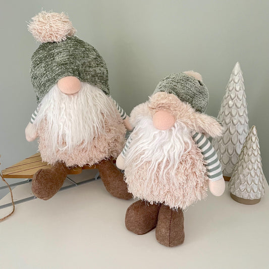 Sage Green Plush Christmas Nordic Santa Gonk Decorations