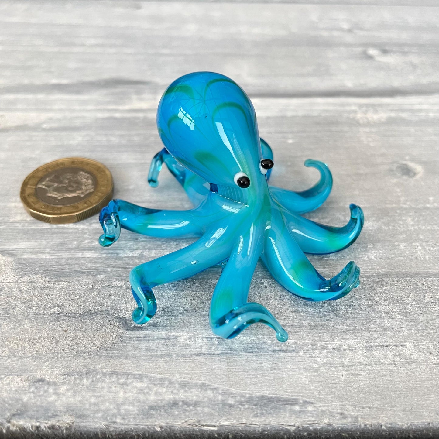 Miniature Glass Octopus Figurine Collectable Ornament with White Box