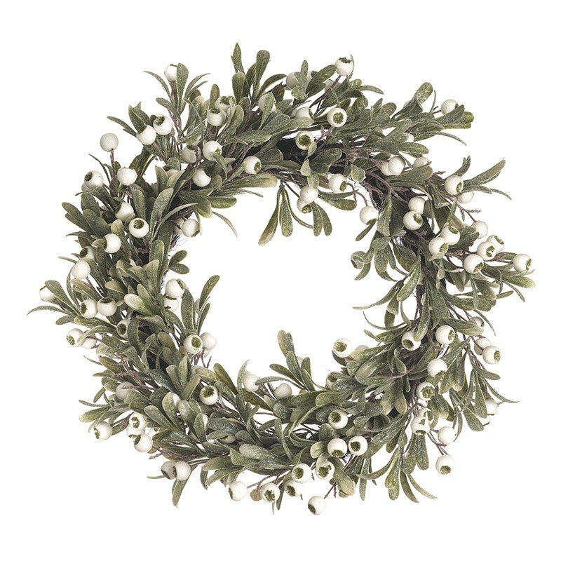 Artificial Mistletoe Berry Christmas Wreath