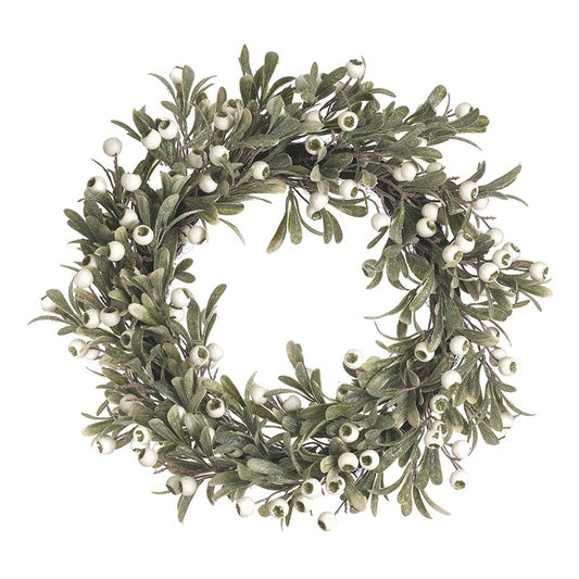 Artificial Mistletoe Berry Christmas Wreath