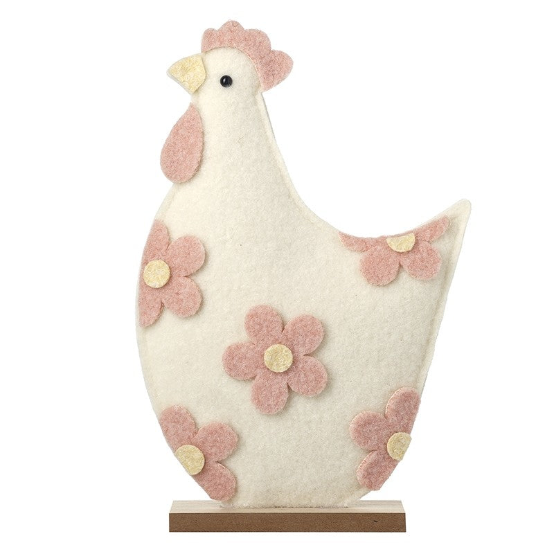 Felt Spring Floral Chicken Decorations